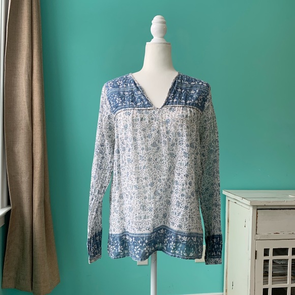 Nani Pani Tops - Nani Pani Neela Block Print Blouse
